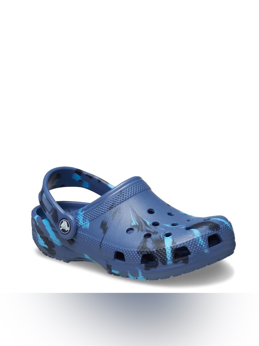 CROCS Kids Blue Clog Sandals with Aqua Camouflage Accents